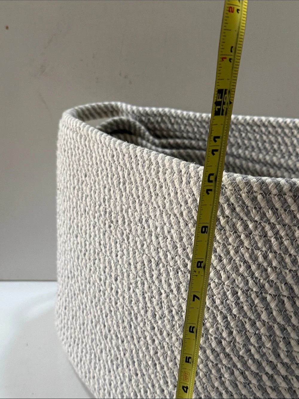 JVL Edison Gray /White Woven Rope Storage 3  Nesting Baskets with Handles Cotton